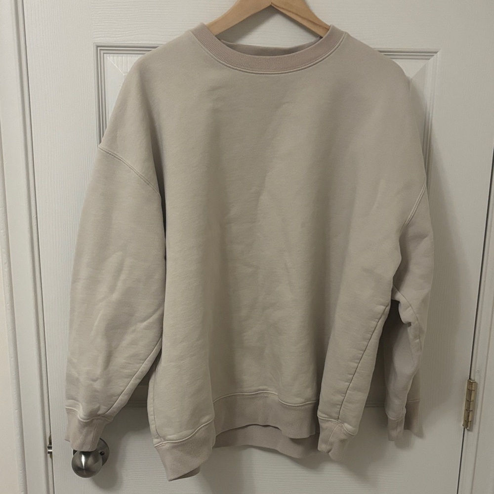 Aritzia Wilfred Free Crewneck Cream Sweater